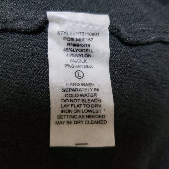 Cyrus Sweater Womens L Black Lyocell Silk Textured Stretch Knit Cowl Witchy Boho - Picture 7 of 9